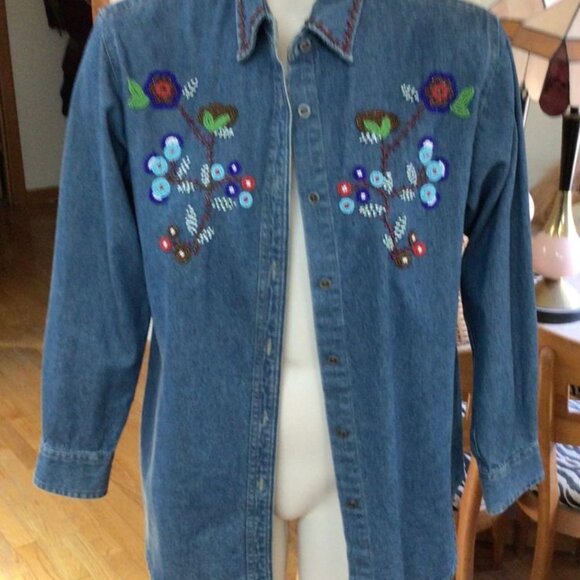 Beaded Denim shirt - Picture 1 of 4